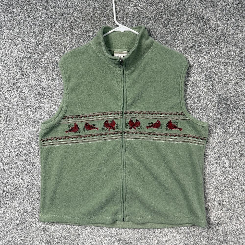 Vintage 90s Baxter & Wells Vest XL Cardinal Coastal Grannycore Earthy Nature Y2K
